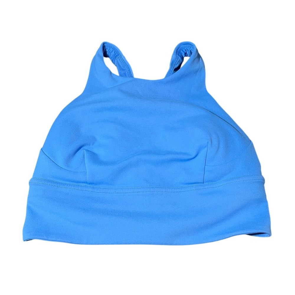Lululemon Wunder Train Longline Bra *Medium Support Blue High Neck Womens 2